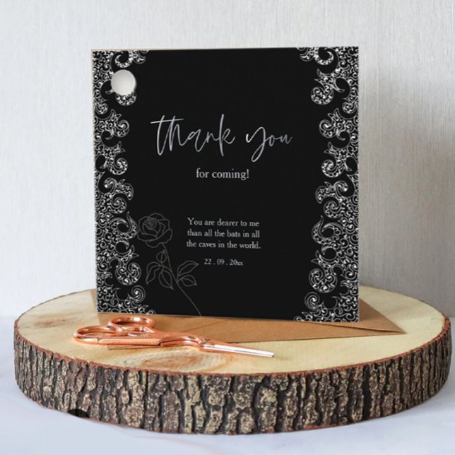 Floral Black Gothic Bachelorette Party Favour Tags (Creator Uploaded)