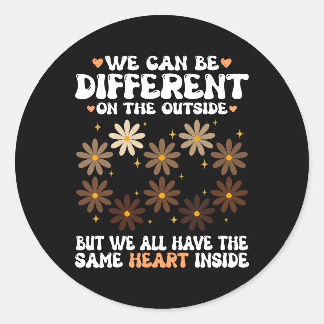 Floral Black History Month  Classic Round Sticker (Front)
