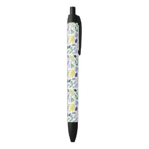 Floral Black Ink Pen