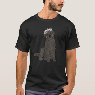 Floral Black Labradoodle Lovers Doodle Dog Mum 1 T-Shirt