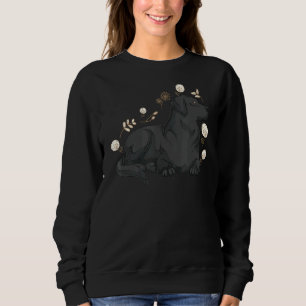 Floral Black Labrador Owner Pet Animal Dog  Black  Sweatshirt