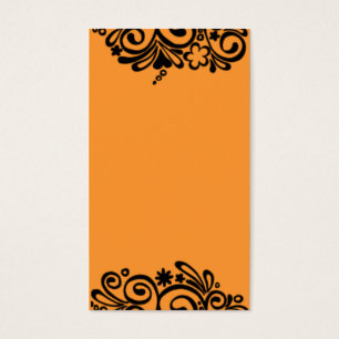 Floral black on Orange