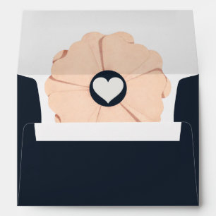 Floral Black Pearl Wedding Envelope
