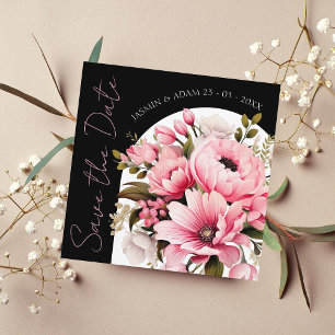 Floral Black Pink Arch Dark Aesthetic Wedding Save The Date