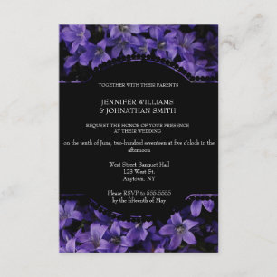 Floral Black Wedding Invitations