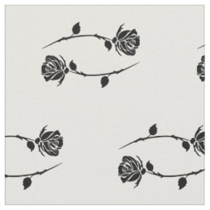 floral black white cancer astrology zodiac sign fabric