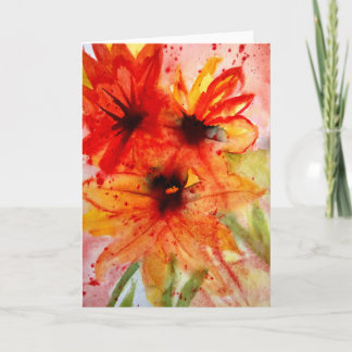 Floral Blank Greeting Card