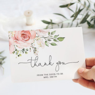 Floral blank thank you card