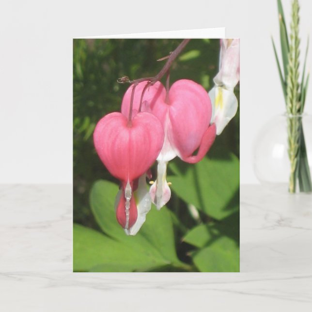 Floral Bleeding Heart - Portrait Greeting Card (Front)