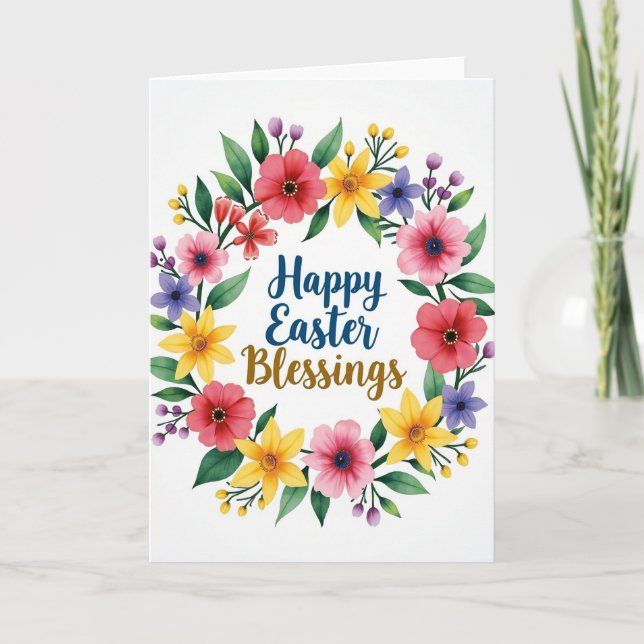 Floral Blessings Spring Card (Front)
