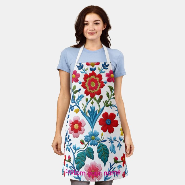 "Floral Bliss Apron – Brighten Up Your Kitchen!" (Worn)