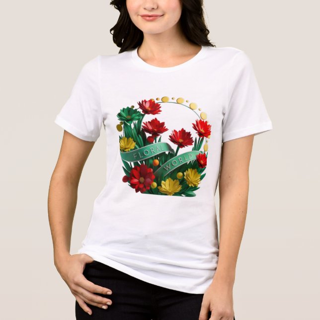 Floral Bliss Bella+Canvas Women's Tri-Blend T-Shir Shirt (Front)