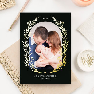 Floral Bliss REAL FOIL Christmas Holiday Card