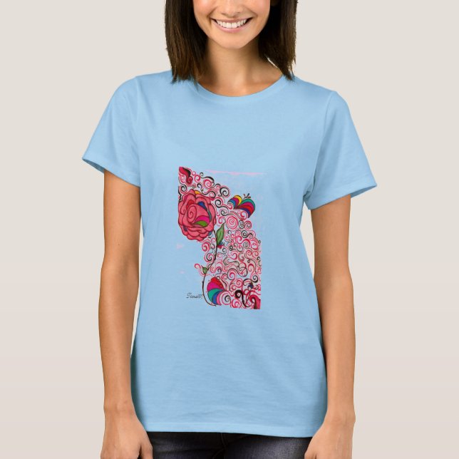Floral Bliss Women's Ringer T-Shirt (Front)