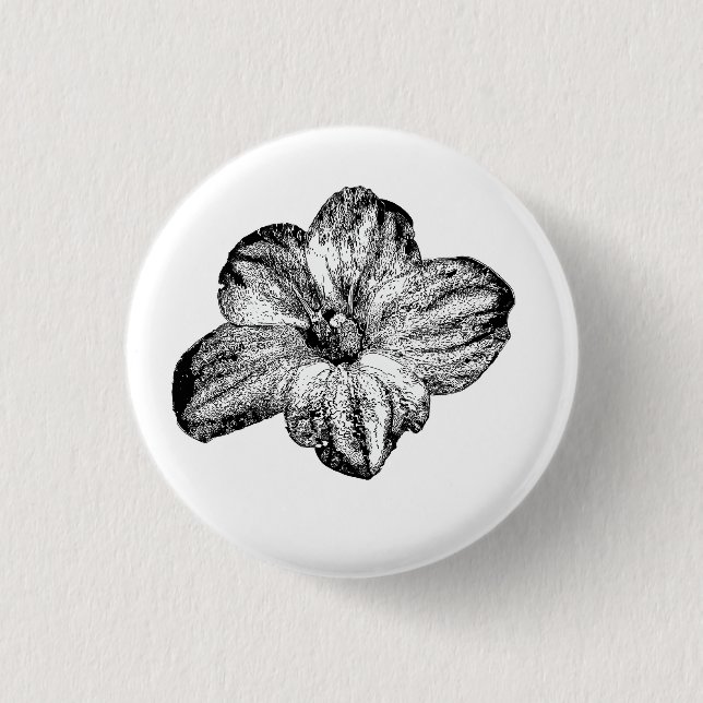 Floral Bloom Dawn Saxifraga Button (Front)