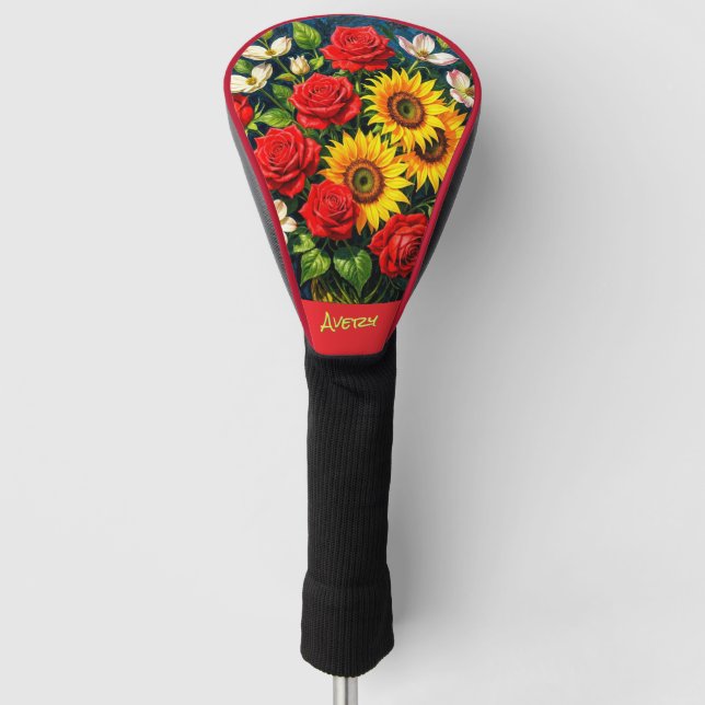 Floral Bloom Driver Head Cover (Front)