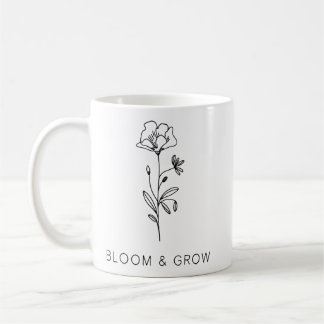 Floral Bloom – Elegant Nature Silhouette Coffee Mug