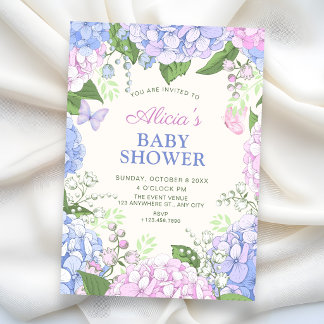 Floral bloom garden baby shower invitation