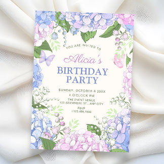 Floral bloom garden birthday invitation