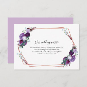 Floral Bloom QR Code Wedding Website Enclosure Card