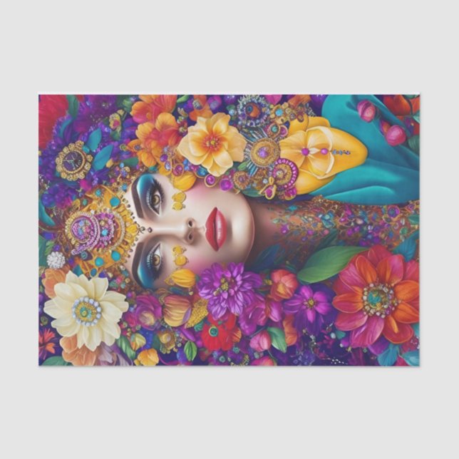 Floral Bloom Trendy Decoupage Tissue Paper (Front)