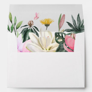 Floral bloom watercolor envelope