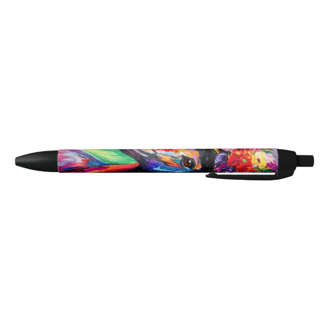 Floral Blooming Stallion Black Ink Pen (Bottom)