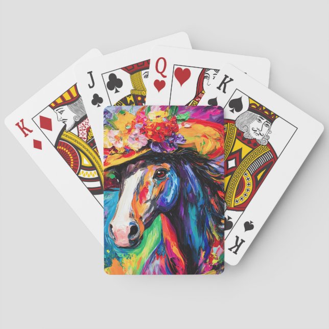 Floral Blooming Stallion Playing Cards (Back)