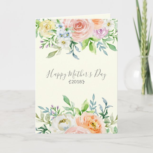 Floral Blooms Happy Mother's Day Card (Front)