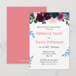 Floral Blooms Pink - 3x5 Rehearsal Dinner Invitation