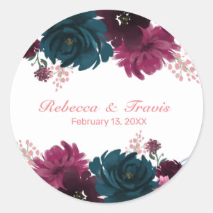 Floral Blooms Pink - Circle Sticker