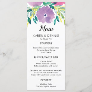 Floral Blossom Menu Card