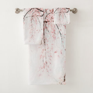 Floral blossom painting #2 bath towel set