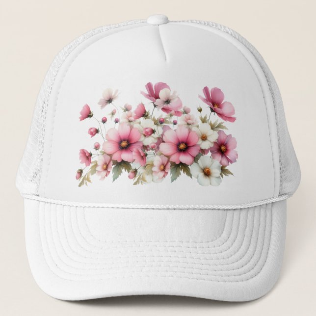 Floral Blossom Party Trucker Hat (Front)