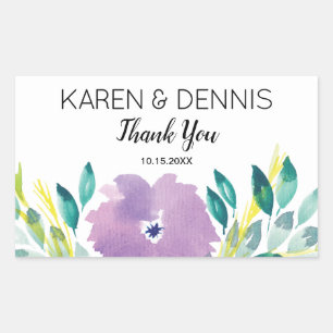 Floral Blossom Wedding Rectangular Sticker