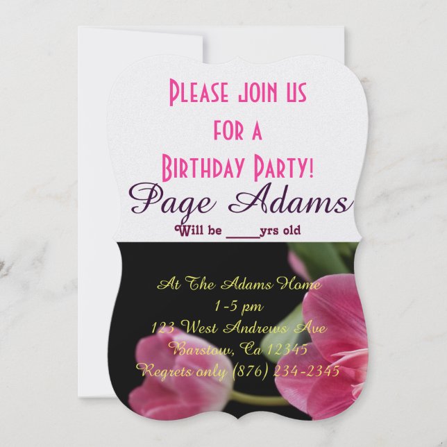 Floral Blossoms Party Balloons Pattern Destiny Invitation (Front)