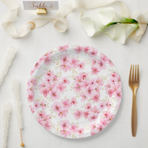 Floral Blossoms Print Paper Plate