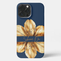 Floral blue and gold iPhone 13 Case