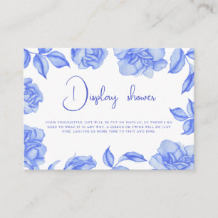 Floral blue Bridal shower Display shower Enclosure Card