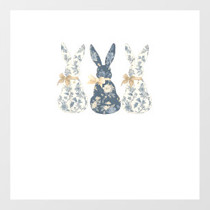 Floral Blue Bunny Cute Happy Easter Day Coquette B