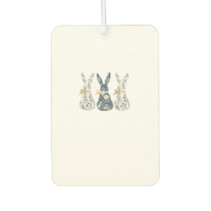Floral Blue Bunny Cute Happy Easter Day Coquette B Car Air Freshener