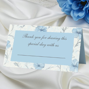 Floral Blue Country Garden Elegant Wedding  Place Card