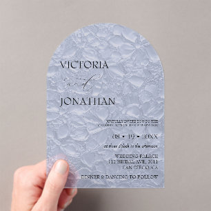 Floral Blue Elegant Wedding  Acrylic Invitations