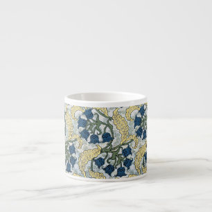 Floral Blue Flowers Lily Valley Repeating Espresso Cup