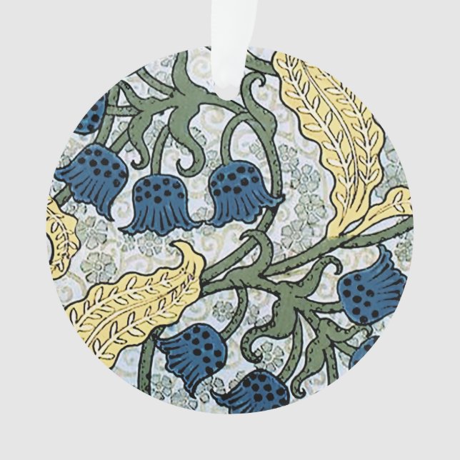 Floral Blue Flowers Lily Valley Repeating Ornament (Front)