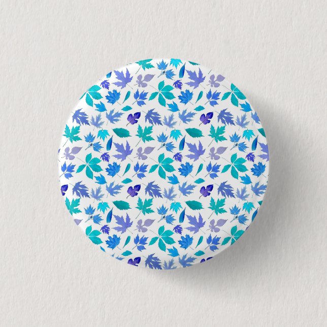 Floral Blue Flowers Pattern Design-36566 3 Cm Round Badge (Front)