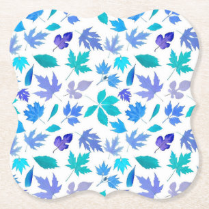 Floral Blue Flowers Pattern Design-36566 Paper Coaster