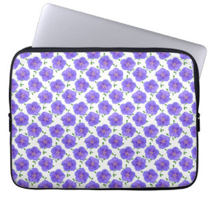 Floral Blue Geranium on any Colour Laptop Sleeve