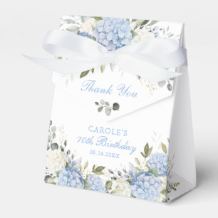 Floral Blue Hydrangea Birthday Party Thank You Favour Box
