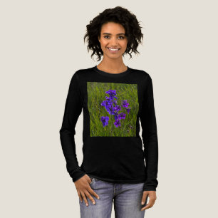 Floral Blue Larkspur Flowers Tri-Blend Shirt